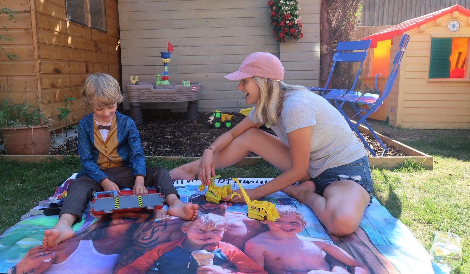 mother and son in the garden making memories with snapfish