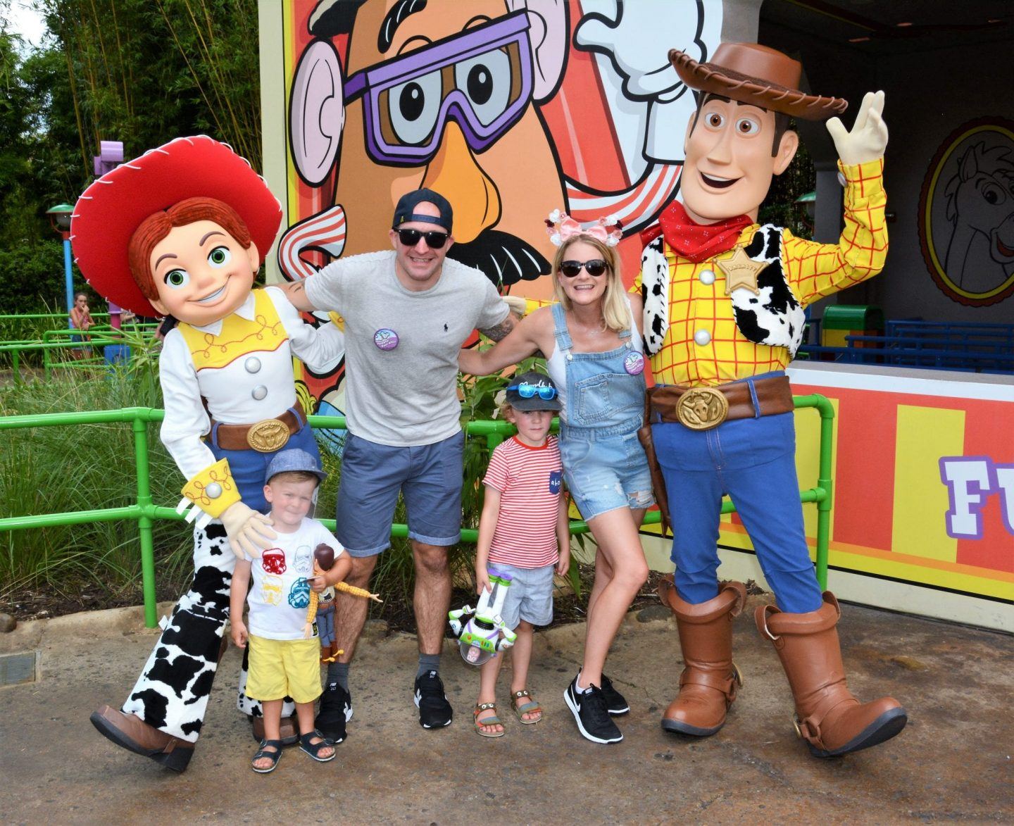 photo with Woody and Jessie when visiting toy story land as a family