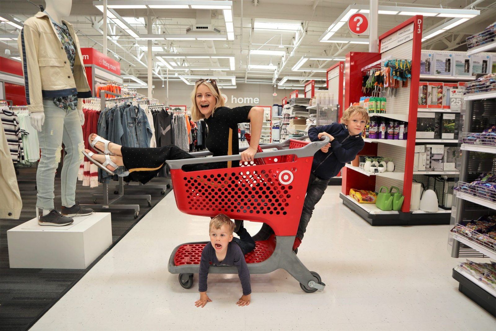 family shopping in Target for black Friday deals
