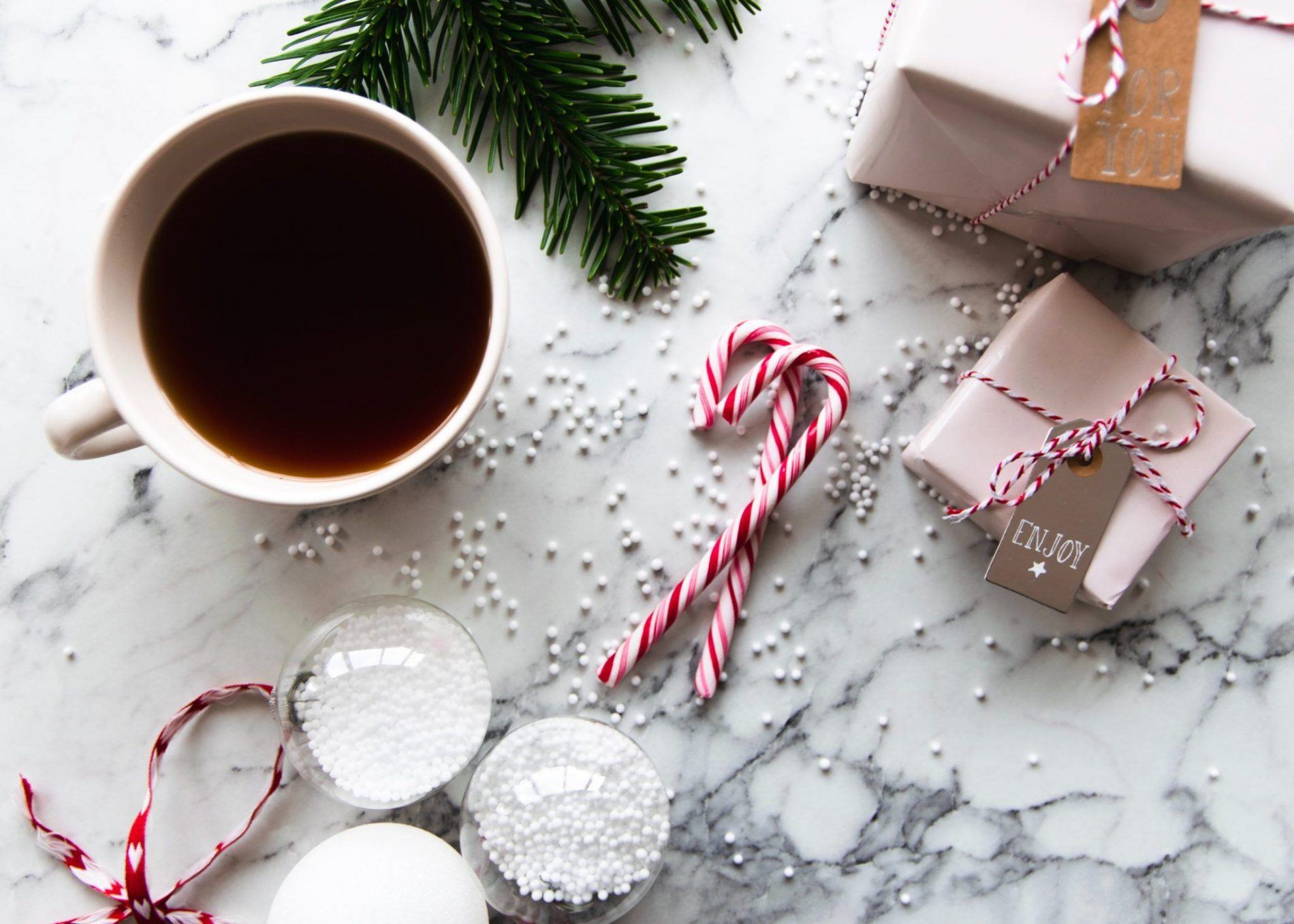flat lay of festive things Best places to buy Christmas presents 2019