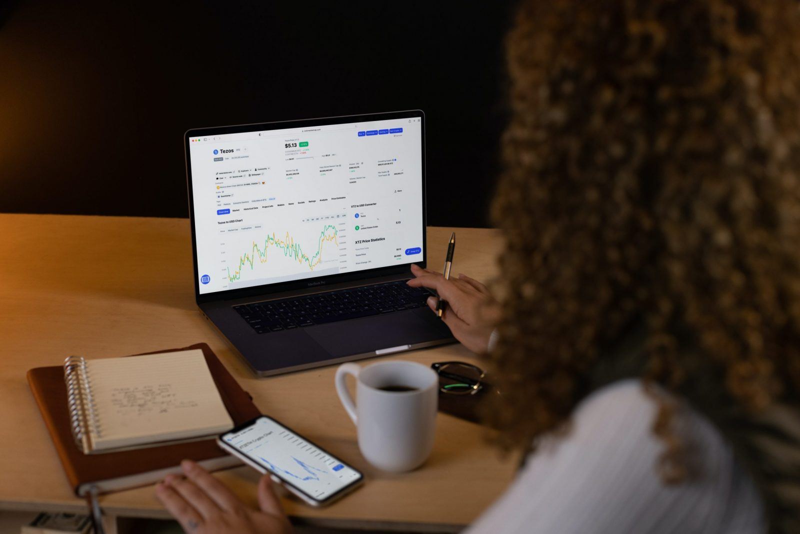 woman looking at computer screen