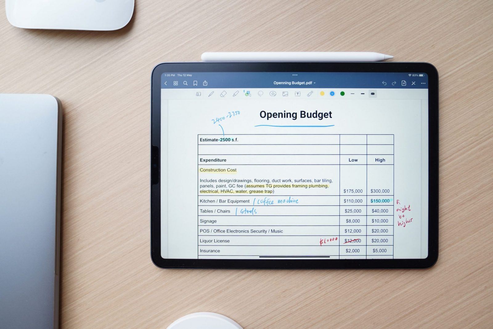 a digital budget to represent ways to manage money and live below your means